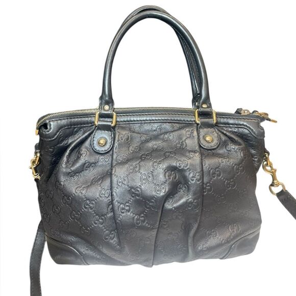 GUCCI Black Guccisima Leather Sukey 2way Satchel Bag Auth - Picture 3 of 16